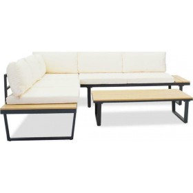 Σετ Σαλονιού Εξωτερικού Χώρου με Μαξιλάρια Azaria Μαύρο / Λευκό Ivory 2τμχΚωδικός: 136-000003 