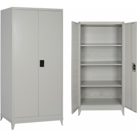 Δίφυλλη Ντουλάπα Μεταλλική Γαλβανιζέ με 3 Ράφια 90x40x190εκ.Κωδικός: HM10556 