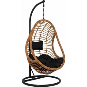 Κούνια Φωλιά με Βάση Callie Rattan Καφέ Αντοχής έως 130kg Μ95xΠ95xΥ195cm