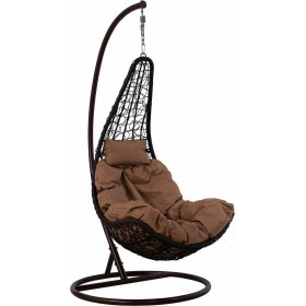 Κούνια Φωλιά με Βάση Chandani Rattan Καφέ Αντοχής έως 130kg Μ95xΠ95xΥ193cm