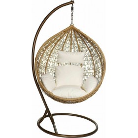 Κούνια Φωλιά με Βάση 105002 Rattan Καφέ Μ105xΠ70xΥ118cm