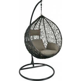 Κούνια Φωλιά με Βάση Isabel Rattan Γκρι Αντοχής έως 170kg Μ105xΠ75xΥ195cm