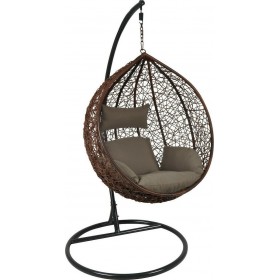 Κούνια Φωλιά με Βάση Isabel Rattan Καφέ Αντοχής έως 170kg Μ105xΠ105xΥ186cm