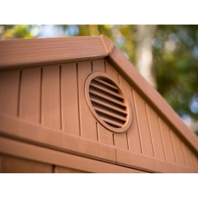 Πλαστική Αποθήκη Κήπου Darwin Καφέ με Μονή Πόρτα &amp Αεραγωγό Μ1.26xΠ1.83xΥ2.04m