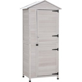 Ξύλινη Αποθήκη Κήπου Γκρι με Μονή Πόρτα Μ0.9xΠ0.63xΥ2m