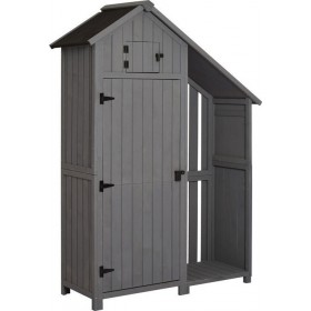 Ξύλινη Αποθήκη Κήπου Γκρι με Μονή Πόρτα Μ1.17xΠ0.455xΥ1.8m