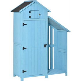 Ξύλινη Αποθήκη Κήπου Γαλάζια με Μονή Πόρτα Μ1.3xΠ0.545xΥ1.8m