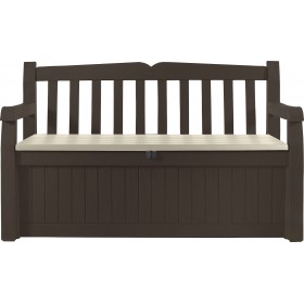 Eden Παγκάκι Εξωτερικού Χώρου Καφέ Πλαστικό με Μπαούλο 140x60x84cm Eden Παγκάκι Εξωτερικού Χώρου Καφέ Πλαστικό με Μπαούλο 140x60x84cm