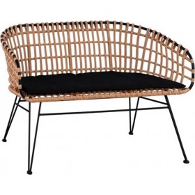 Allegra Παγκάκι Εξωτερικού Χώρου Μεταλλικό με Μαξιλάρια Μαύρα 124x55x77cm Allegra Παγκάκι Εξωτερικού Χώρου Μεταλλικό με Μαξιλάρια Μαύρα 124x55x77cm