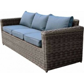 Arizona Τριθέσιος Καναπές Εξωτερικού Χώρου Rattan με Μαξιλάρια Γκρι 195x77x73cm Arizona Τριθέσιος Καναπές Εξωτερικού Χώρου Rattan με Μαξιλάρια Γκρι 195x77x73cm