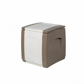 Homeplast Μπαούλο Αποθήκευσης Εξωτερικού Χώρου Strong Box Compact Πλαστικό 100lt Μπεζ / Λευκό Μ50xΠ54xΥ57εκ.