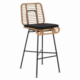 Μεταλλικό Σκαμπό Μπαρ Εξωτερικού Χώρου με Μαξιλάρι Μπεζ 45x46.5x115εκ.Κωδικός: HM5708 