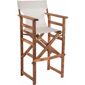 Ξύλινο Σκαμπό Μπαρ Εξωτερικού Χώρου Λήμνος Καρυδί / Λευκό 58x58x118εκ.Κωδικός: HM10374 