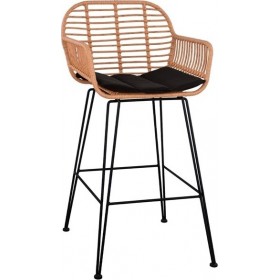 Μεταλλικό Σκαμπό Μπαρ Εξωτερικού Χώρου Allegra με Μαξιλάρι Καφέ 54x61x109εκ.Κωδικός: HM5640 