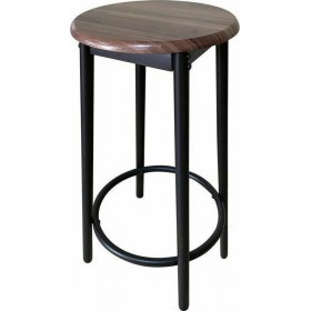 Μεταλλικό Σκαμπό Μπαρ Εξωτερικού Χώρου Mayer Ανθρακί / Καρυδί 4τμχ 33x33x75εκ.Κωδικός: ΕΜ9798,2 