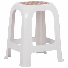 Σκαμπό Εξωτερικού Χώρου απο Πολυπροπυλένιο Λευκό 38.5x35.5x46.5εκ.Κωδικός: HM5823.01 