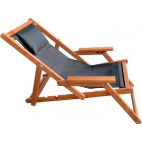 Σεζλόνγκ 5169 G Ξύλινη με Μπράτσα & Μαύρο Ύφασμα 148x60x90cm Σεζλόνγκ 5169 G Ξύλινη με Μπράτσα & Μαύρο Ύφασμα 148x60x90cm