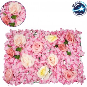 GloboStar Συνθετικό Πάνελ Φυλλωσιάς Τριαντάφυλλο με Ορτανσία 60x40cmΚωδικός: 78307  GloboStar Συνθετικό Πάνελ Φυλλωσιάς Τριαντάφυλλο με Ορτανσία 60x40cmΚωδικός: 78307