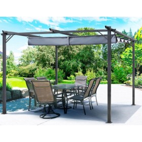 Πτυσσόμενη Πέργκολα Κήπου Οροφής Havana από Ύφασμα σε Γκρι Χρώμα 230x300cm