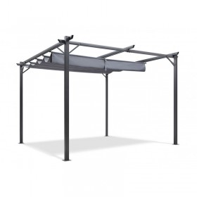 Πτυσσόμενη Πέργκολα Κήπου Οροφής Havana από Ύφασμα σε Γκρι Χρώμα 230x400cm