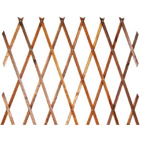 Πτυσσόμενη Πέργκολα Κήπου από Ξύλο με Πλέγμα Ρόμβου σε Καφέ Χρώμα 180x60cm