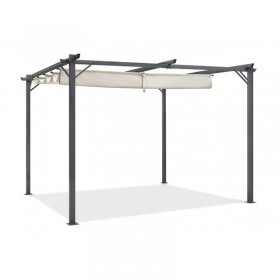 Πτυσσόμενη Πέργκολα Κήπου Οροφής Havana από Ύφασμα σε Λευκό Χρώμα 230x400cm