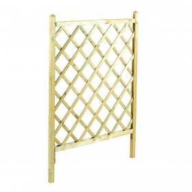 Καφασωτό Κήπου Γλάστρας από Ξύλο με Πλέγμα Ρόμβου σε Μπεζ Χρώμα 120x70cm