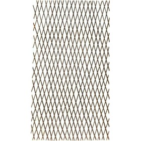 Πτυσσόμενη Πέργκολα Κήπου από Ξύλο με Πλέγμα Ρόμβου σε Καφέ Χρώμα 180x90cm