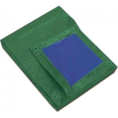 Krausmann 65945 Αδιάβροχος Μουσαμάς 140gr/m² 3x4m Μπλε-Πράσινος με Κρίκους