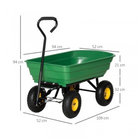 845-636 Ανατρεπόμενο &amp Ρυμουλκούμενο Καρότσι Κήπου 75lt