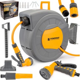 Powermat Αυτόματη Ανέμη Ποτίσματος Τοίχου με Λάστιχο 20m Επιτοίχια Αυτόματη Ανέμη Ποτίσματος με Λάστιχο Νερού 20m 1/2"Κωδικός: P