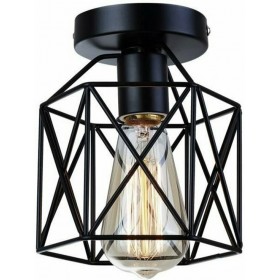 Powertech Vintage Μεταλλική Πλαφονιέρα Οροφής με Ντουί E27 σε Μαύρο χρώμα 14cmΚωδικός: HLL-0001 