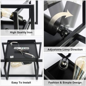 Powertech Μοντέρνα Μεταλλική Πλαφονιέρα Οροφής με Ντουί E27 σε Μαύρο χρώμα 29cmΚωδικός: HLL-0054 