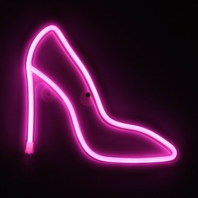 GloboStar Women Shoes Διακοσμητικό Φωτιστικό Φιγούρα Neon σε Ροζ Χρώμα GloboStar Women Shoes Διακοσμητικό Φωτιστικό Φιγούρα Neon σε Ροζ Χρώμα