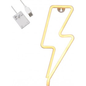 GloboStar Light Strike Διακοσμητικό Φωτιστικό Φιγούρα Neon σε Λευκό Χρώμα GloboStar Light Strike Διακοσμητικό Φωτιστικό Φιγούρα Neon σε Λευκό Χρώμα