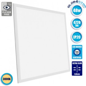 GloboStar Τετράγωνο Χωνευτό LED Panel Ισχύος 48W με Θερμό Λευκό Φως 60x60εκ. 01803
