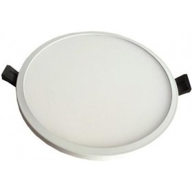 Eurolamp Στρογγυλό Χωνευτό LED Panel Ισχύος 30W με Ψυχρό Λευκό Φως 22x22εκ. 145-68053