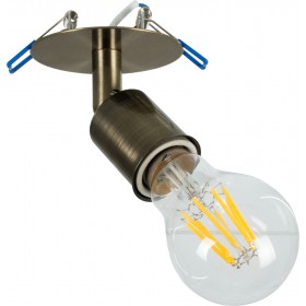 GloboStar Sara Στρογγυλό Μεταλλικό Χωνευτό Σποτ με Ντουί E27 σε Μπρούτζινο χρώμαΚωδικός: 00853 