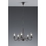 Trio Lighting Country Πολυέλαιος 5xE14 Ø55cm με Κεράκια Μαύρος R1198-24