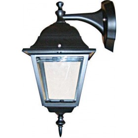 Eurolamp Επιτοίχιο Φαναράκι Εξωτερικού Χώρου E27 σε Μαύρο Χρώμα 154-55105