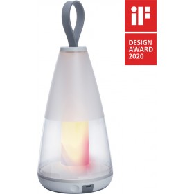 Lutec Pepeer Επιτραπέζιo Φωτιστικό Εξωτερικού Χώρου με Ενσωματωμένο LED σε Λευκό Χρώμα Φορητό με Μπαταρία &amp USB 8500102331