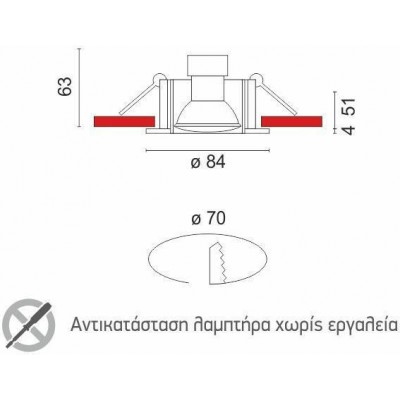 Spot Light Σποτ Οροφής Εξωτερικού Χώρου GU10 σε Ασημί Χρώμα 5664