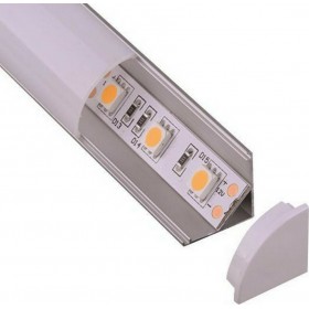 "Eurolamp Προφίλ Αλουμινίου Μονό Eurolamp Προφίλ Αλουμινίου Μονό, Γωνιά 90°, 16x16mm 147-70764