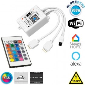 GloboStar Ασύρματο RGB Controller Wi-Fi με Τηλεχειριστήριο 73411