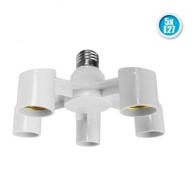 GloboStar 78979 Αντάπτορας από 1xE27 Ντουί σε 5xE27 Λευκό GloboStar 78979 Αντάπτορας από 1xE27 Ντουί σε 5xE27 Λευκό