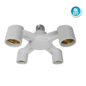 GloboStar 78977 Αντάπτορας από 1xE27 Ντουί σε 4xE27 Λευκό GloboStar 78977 Αντάπτορας από 1xE27 Ντουί σε 4xE27 Λευκό