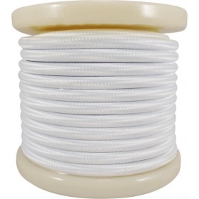 Elvhx Textile Υφασμάτινο Καλώδιο 2x0.75mm² 10m σε Λευκό Χρώμα EL330005