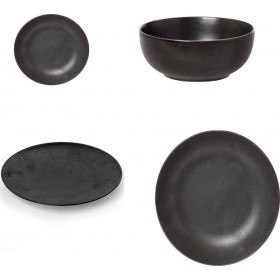 Cryspo Trio Emerald Σερβίτσιο Πιάτων από Πορσελάνη Μαύρο 20τμχ