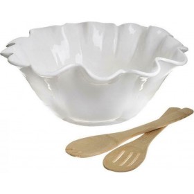 Click Σαλατιέρα με Κουτάλες από Πορσελάνη Λευκή 27x27x11cmΚωδικός: 6-60-476-0005 