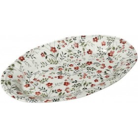 Espiel Daisies Πιατέλα Σερβιρίσματος Οβάλ Κεραμική Λευκή 22x14cmΚωδικός: RPL208 